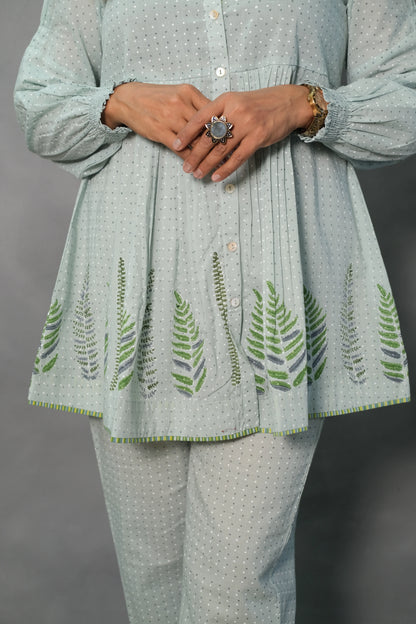 Light Green Printed Co-ord Set | Soft Cotton