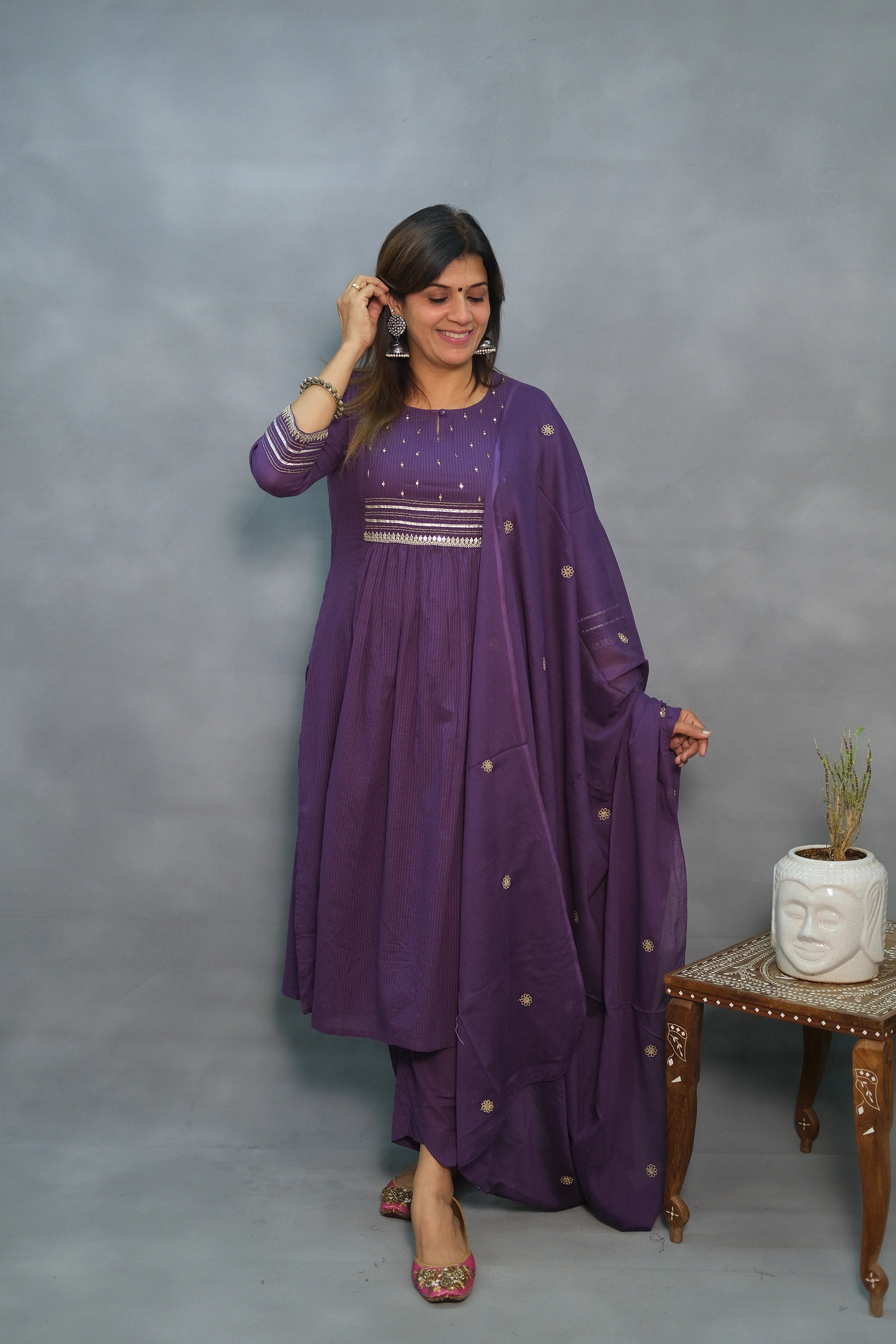 Elegant Soft Cotton 3-Piece Suit Set – Lightweight & Comfortable Ethnic Wear