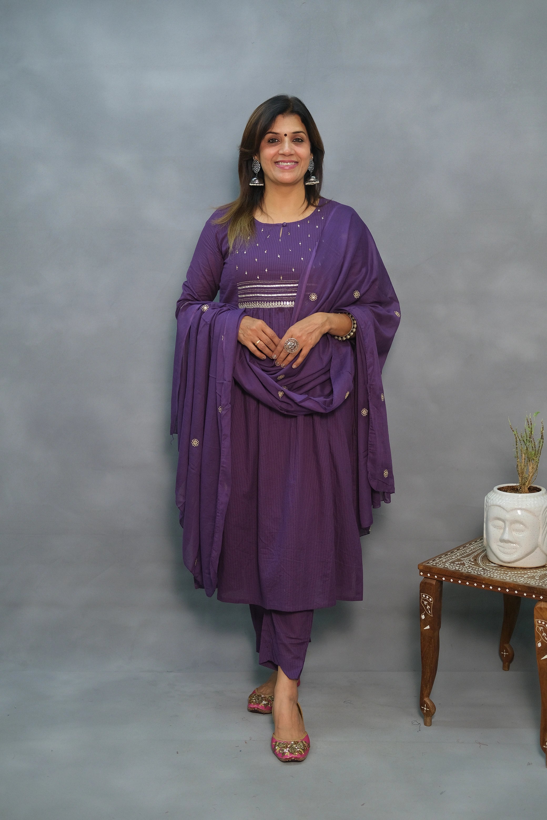 Elegant Soft Cotton 3-Piece Suit Set – Lightweight & Comfortable Ethnic Wear