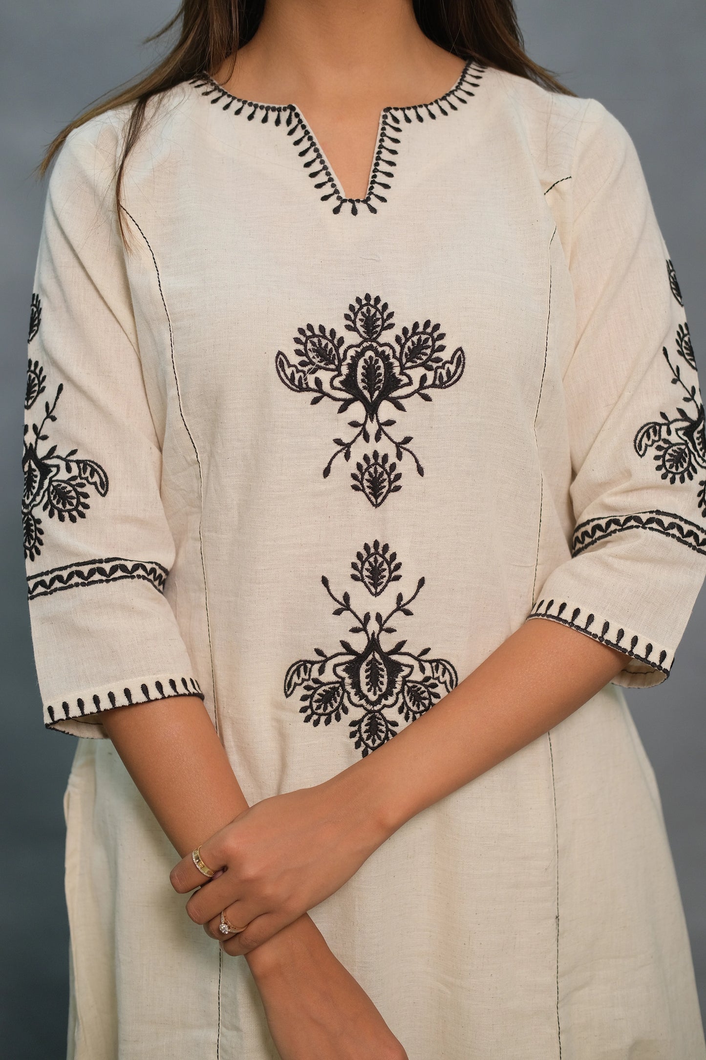 Embroidered Flex Cotton Two-Piece Set – Graceful & Comfortable Ethnic Wear