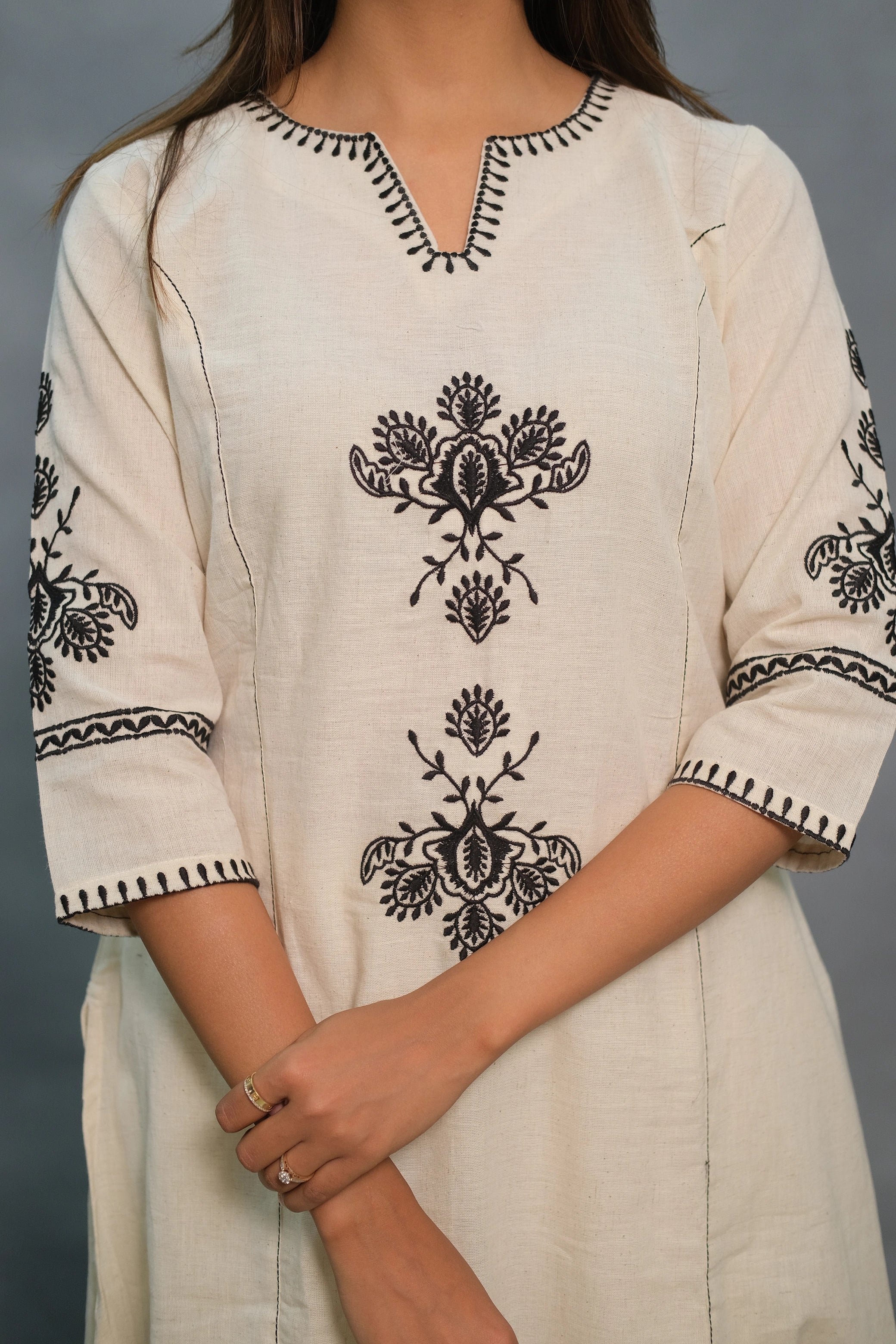 Embroidered Flex Cotton Two-Piece Set – Graceful & Comfortable Ethnic Wear