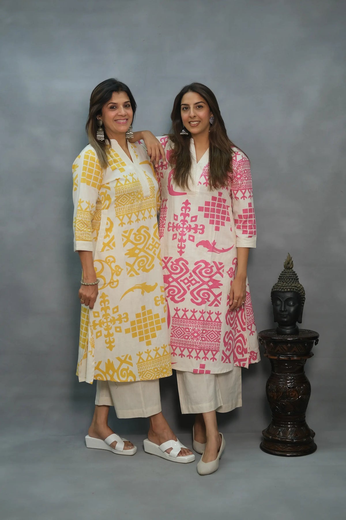 Flex Cotton 2-Piece Set – Elegant & Comfortable | Available in Yellow & Pink