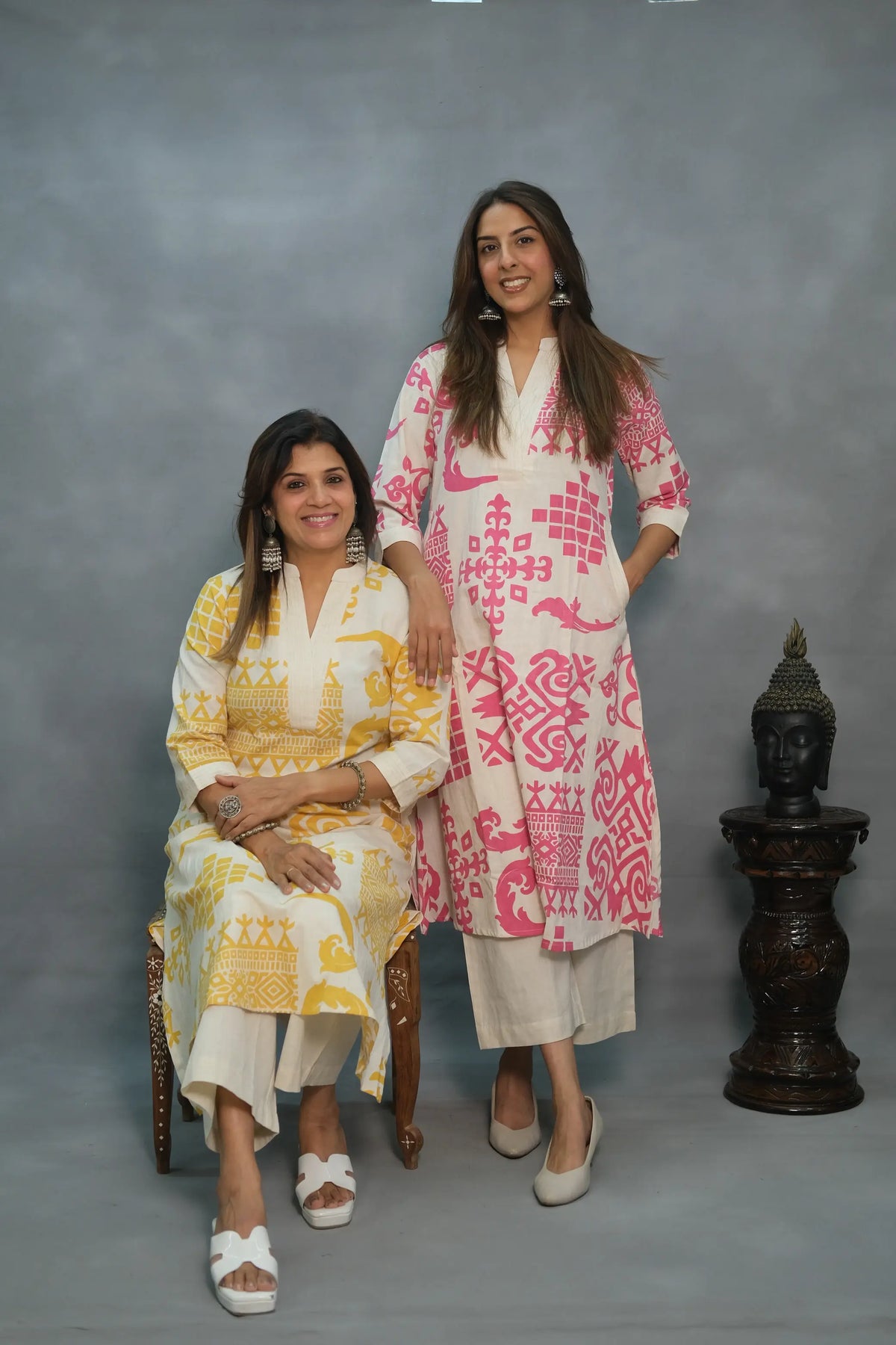Flex Cotton 2-Piece Set – Elegant & Comfortable | Available in Yellow & Pink