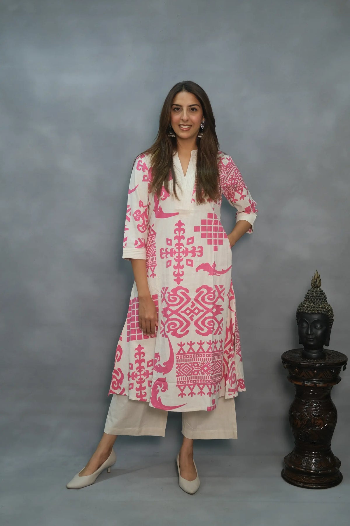 Flex Cotton 2-Piece Set – Elegant & Comfortable | Available in Yellow & Pink