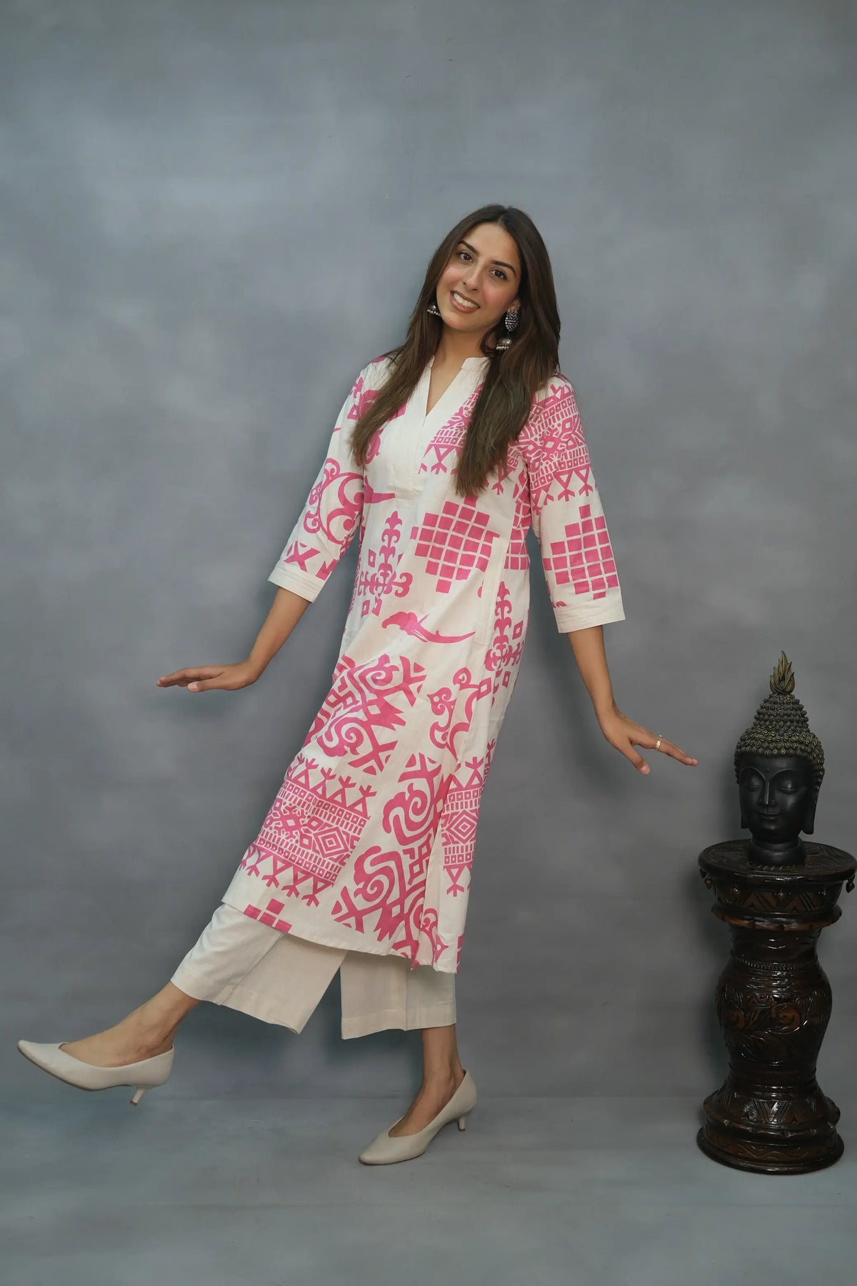 Flex Cotton 2-Piece Set – Elegant & Comfortable | Available in Yellow & Pink