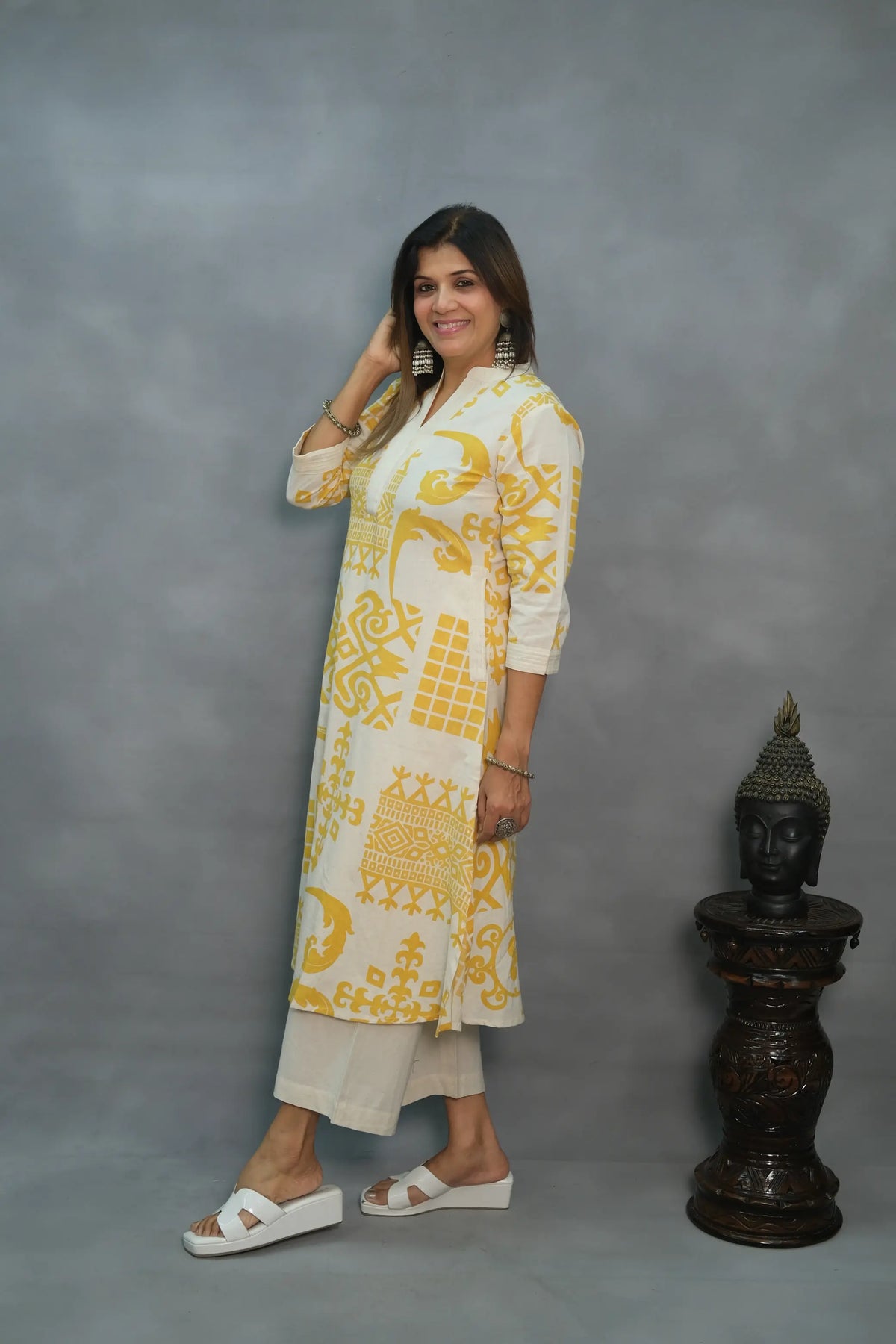 Flex Cotton 2-Piece Set – Elegant & Comfortable | Available in Yellow & Pink