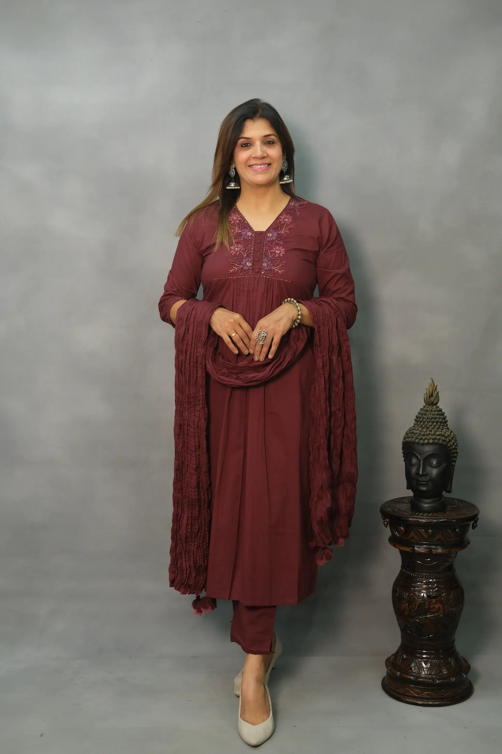 Elegant Soft Cotton 3-Piece Set – Comfortable & Stylish Ethnic Wear