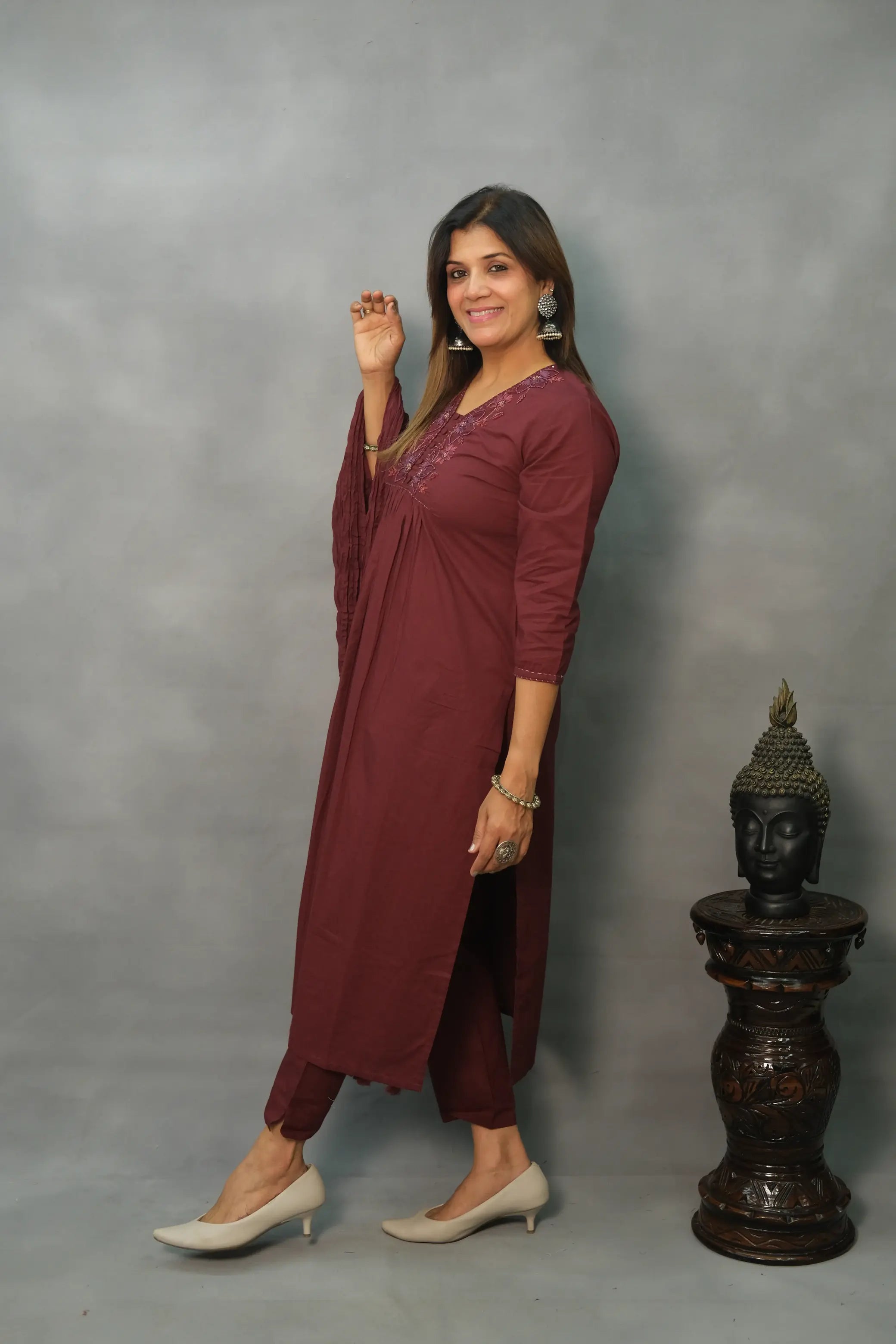 Elegant Soft Cotton 3-Piece Set – Comfortable & Stylish Ethnic Wear