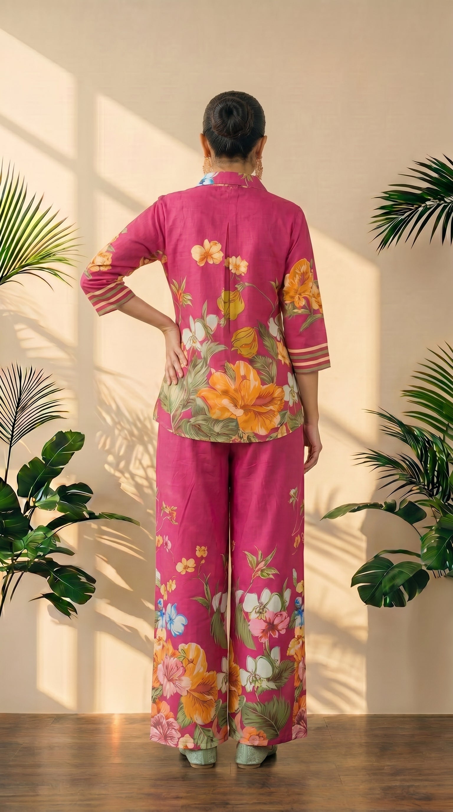Pink Floral Cotton Co-ord Set | Summer Fresh Look