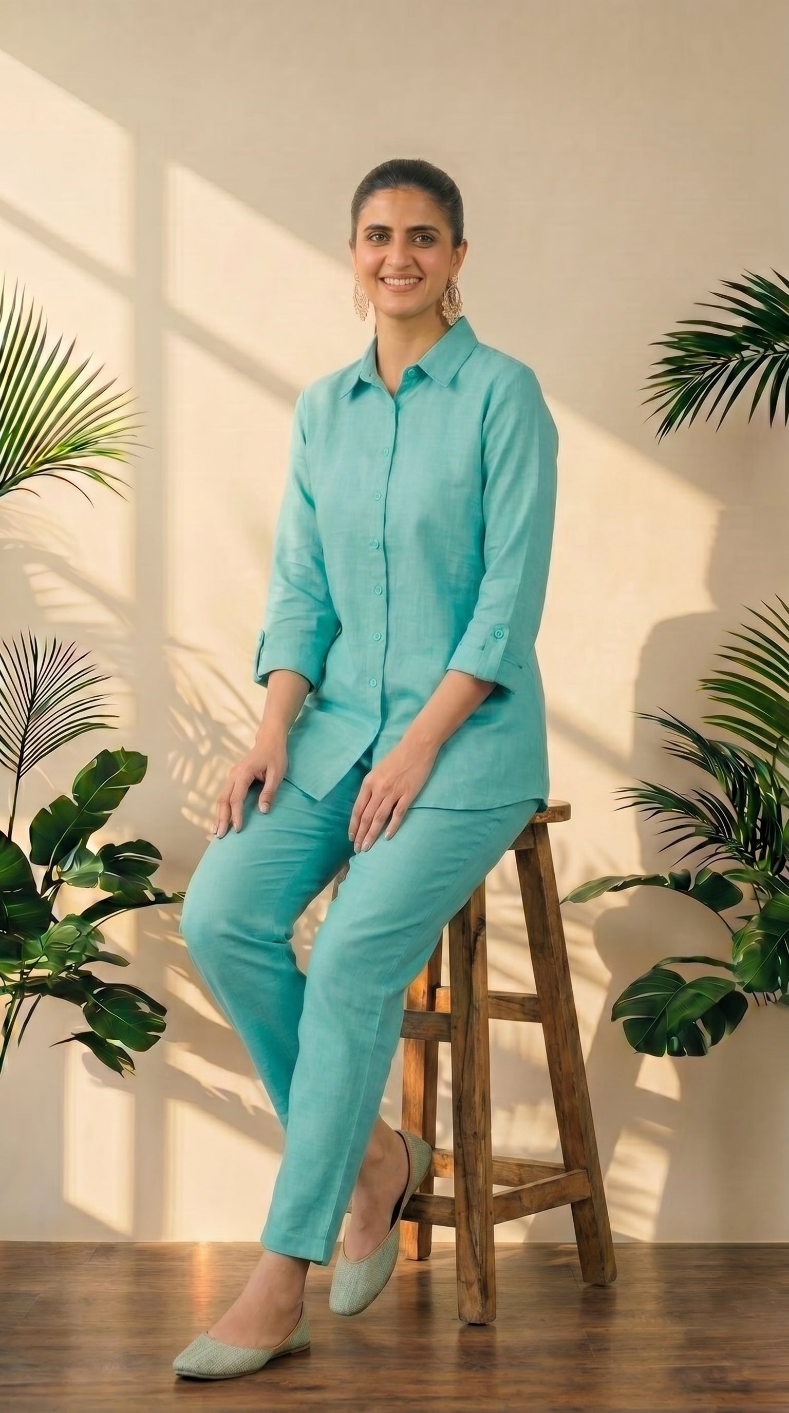 Light Rama Cotton Shirt & Pant Co-Ord Set